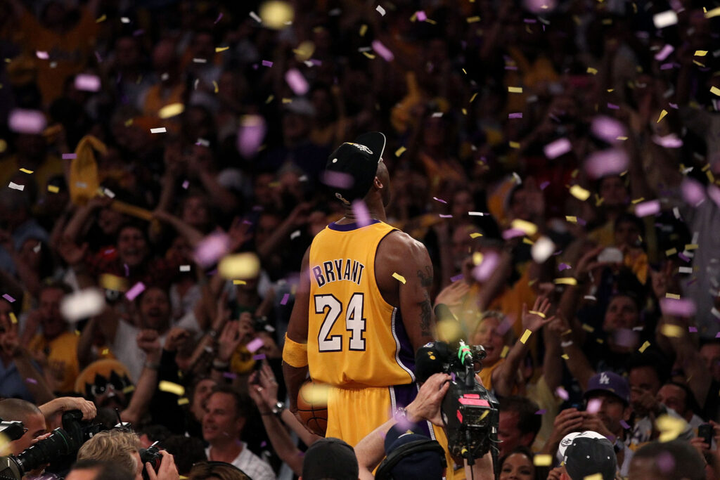 Kobe Bryant #24 of the Los Angeles Lakers celebrate winning the 2010 NBA Finals