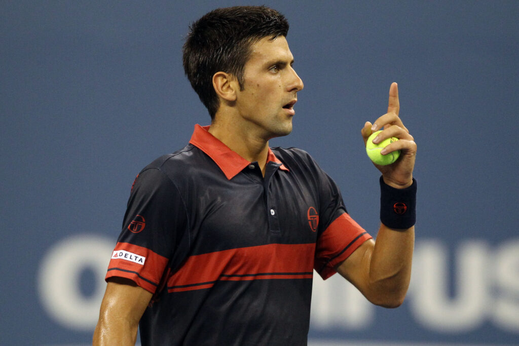 Novak Djokovic playing Philipp Petzschner at the 2010 U.S. Open