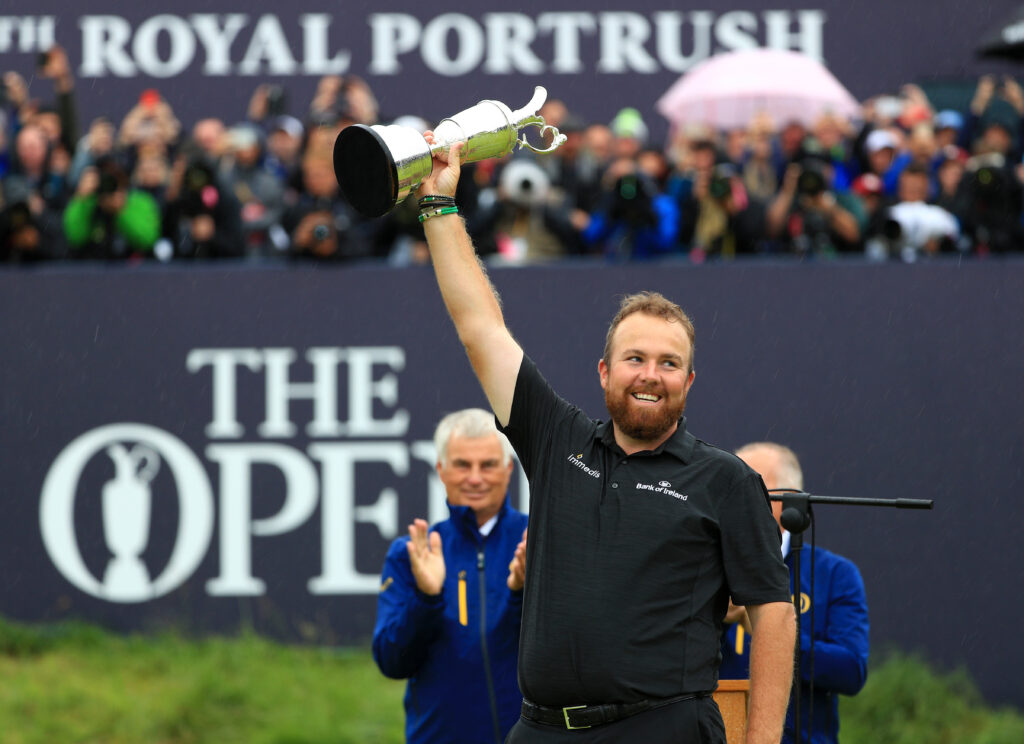 2019 Open Champion Shane Lowry of Ireland celebrates with the Claret Jug
