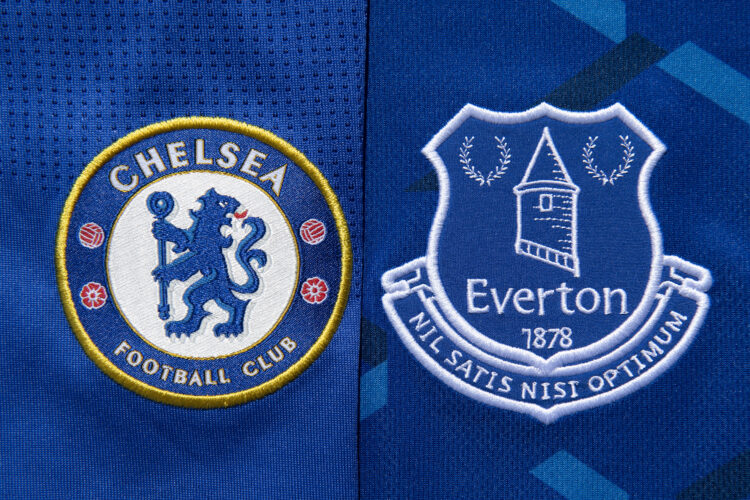The Chelsea and Everton Club Badges