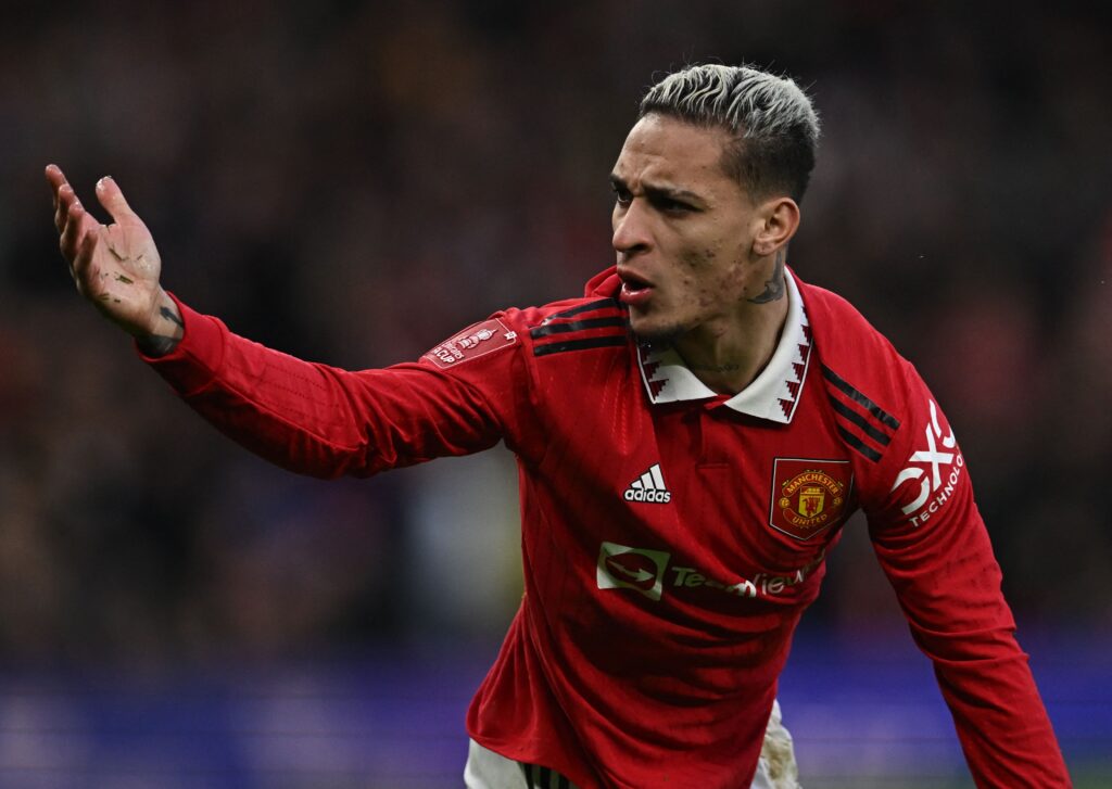 Antony during an FA Cup match between Manchester United and Fulham.