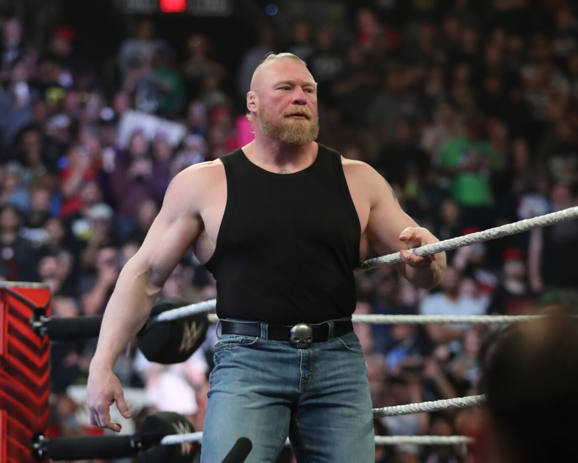 Brock Lesnar appearing on WWE Raw in Phoenix, Arizona in 2023