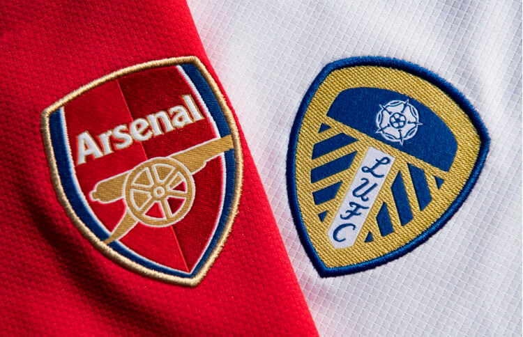 The Arsenal and Leeds United Club Badges