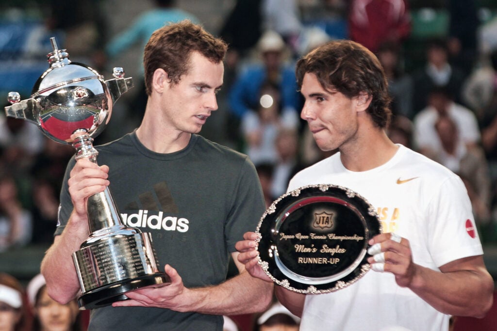 Andy Murray and Rafael Nadal at the Rakuten Open in 2011