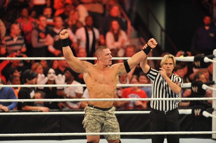 John Cena celebrating a win on WWE Raw
