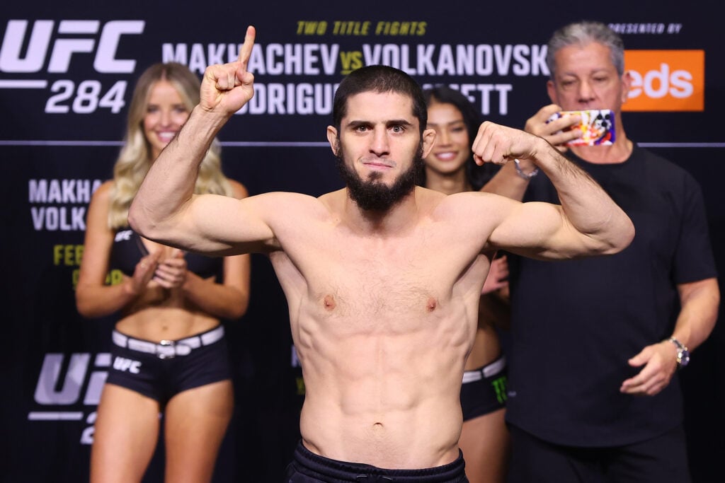 Islam Makhachev weighs in for UFC 284 fight