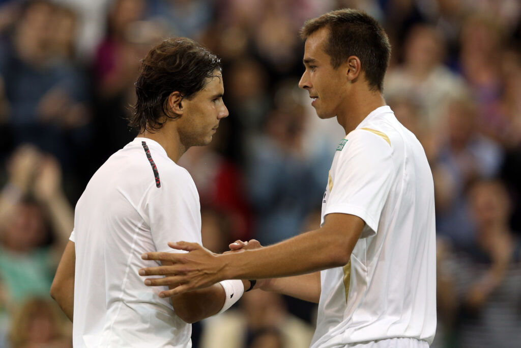 Rafael Nadal losing to Lukas Rosol at Wimbledon 2012