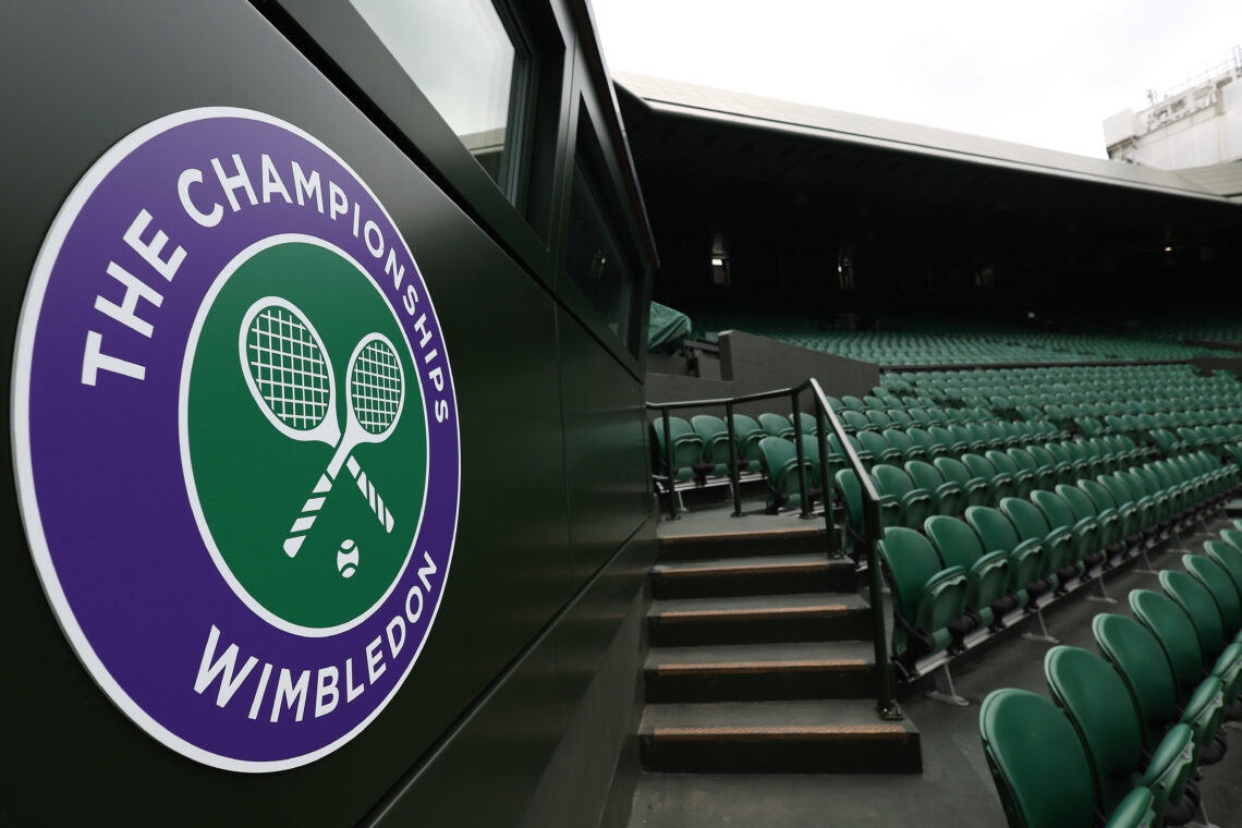 A view of Centre Court ahead of The Championships Wimbledon 2023