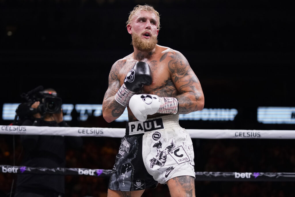 Jake Paul during his bout with Nate Diaz