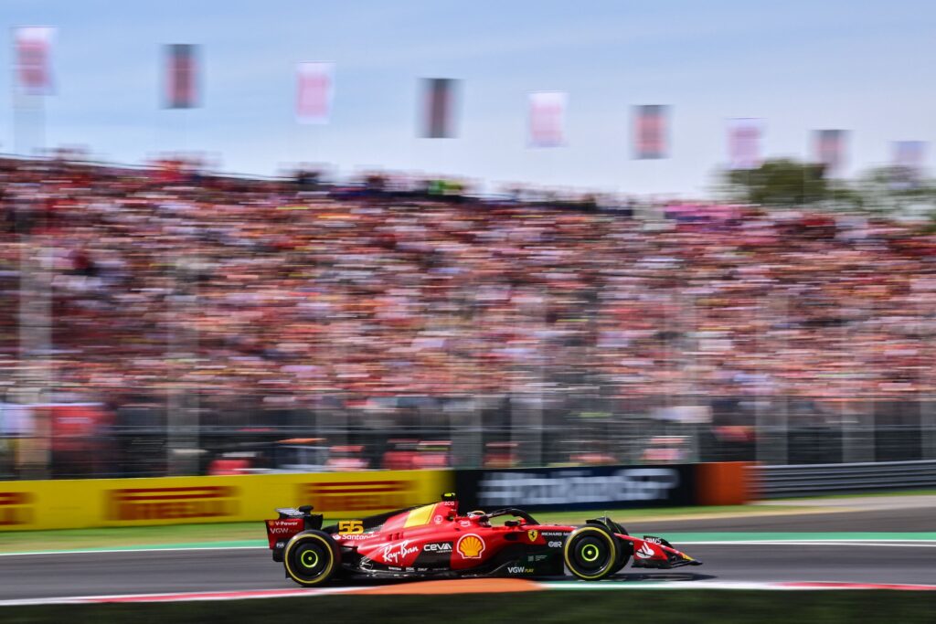 Ferrari's Spanish driver Carlos Sainz Jr drives during the Italian Formula One Grand Prix race