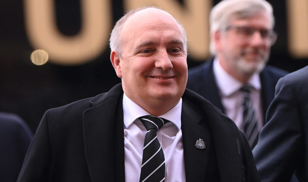 Newcastle Chief Executive Darren Eales arrives at the Stadium of Light prior the Emirates FA Cup Third Round match against Sunderland.