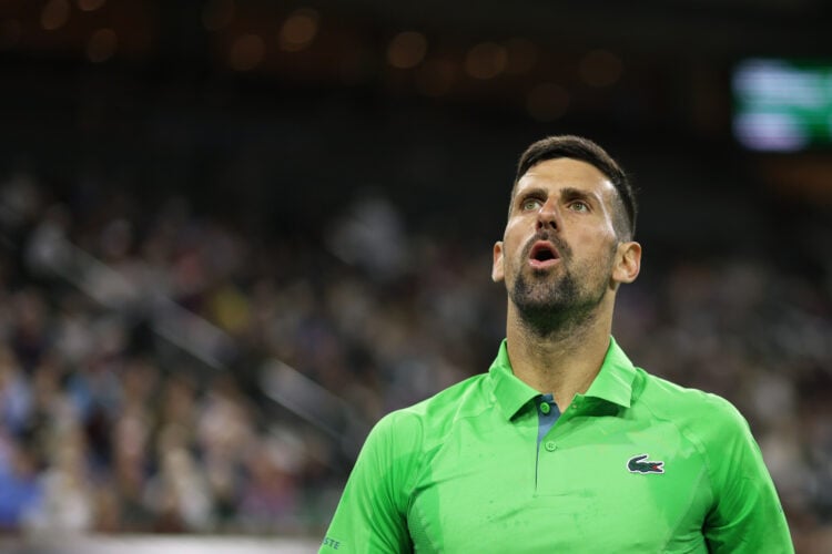 Novak Djokovic playing at Indian Wells in 2024