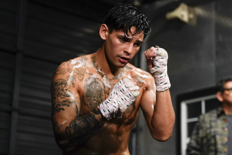 Ryan Garcia during a media workout