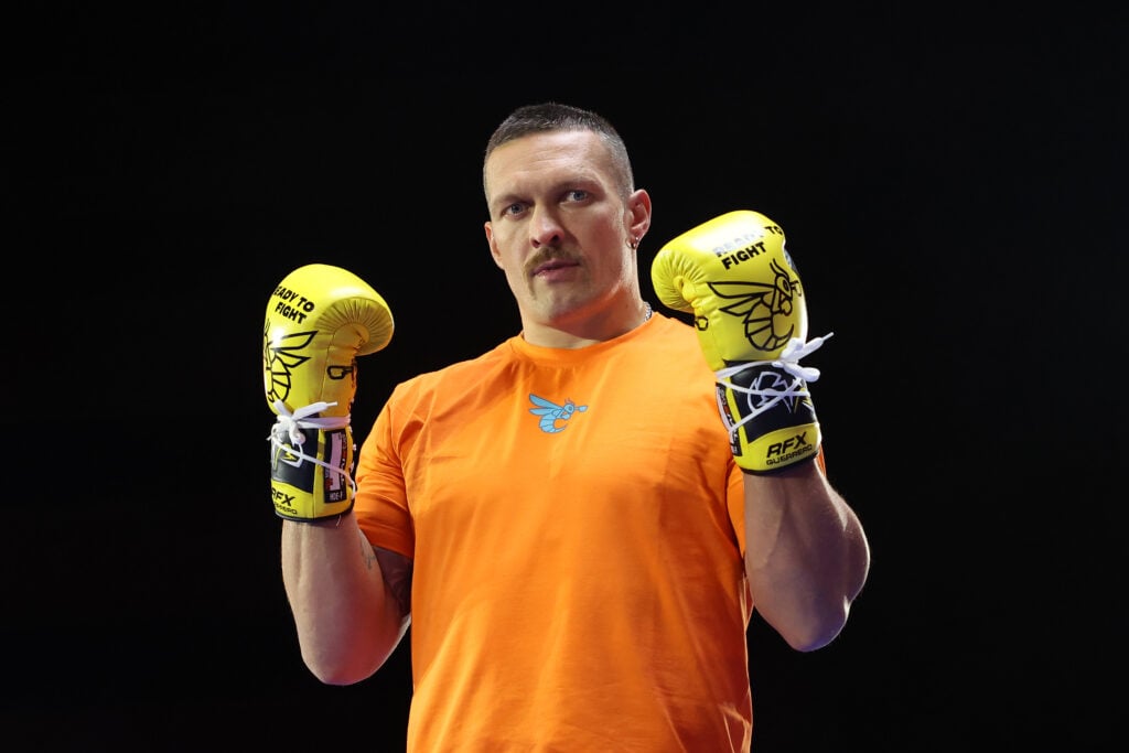 Oleksandr Usyk during an open workout