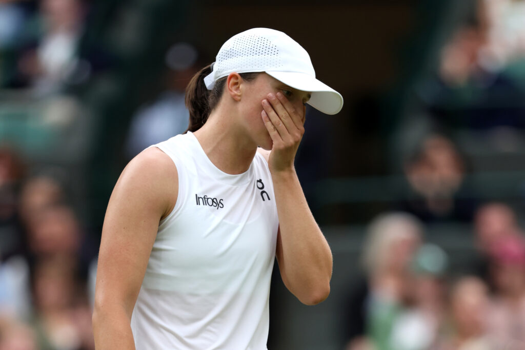 Iga Swiatek during her Wimbledon 2025 third round match
