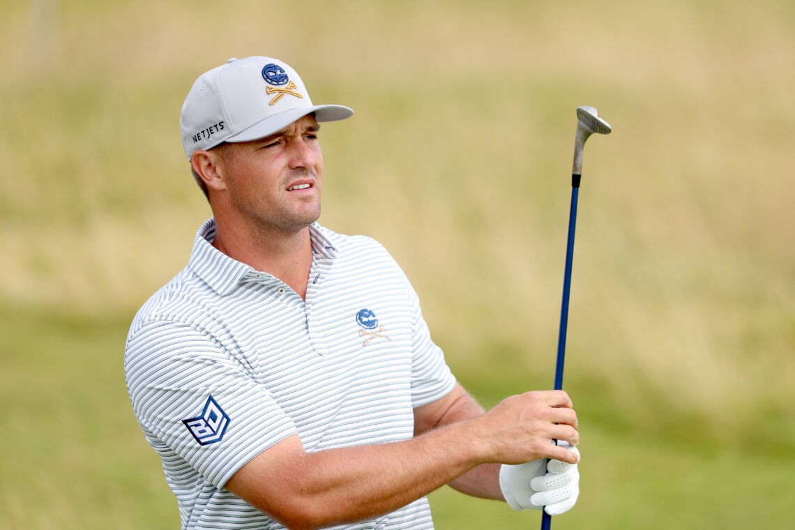 Bryson DeChambeau looks on prior to The 152nd Open championship