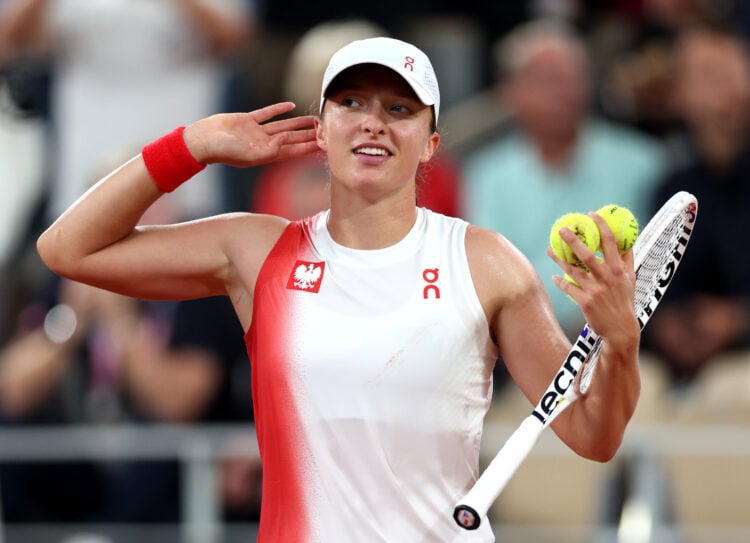 Iga Swiatek playing at the Paris Olympics in 2024