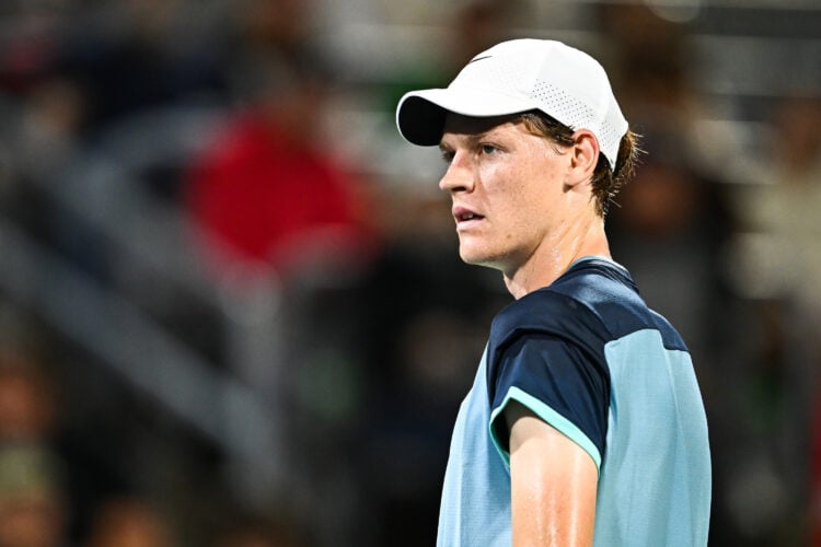 Jannik Sinner playing the Canadian Bank Open in 2024