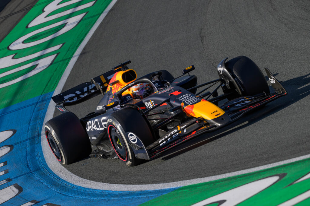 Max Verstappen of the Netherlands drives the Oracle Red Bull Racing RB19