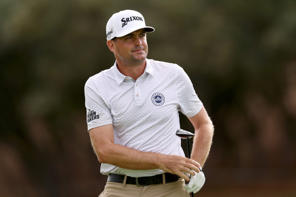 Keegan Bradley of the United States follows a shot at the BMW Championship