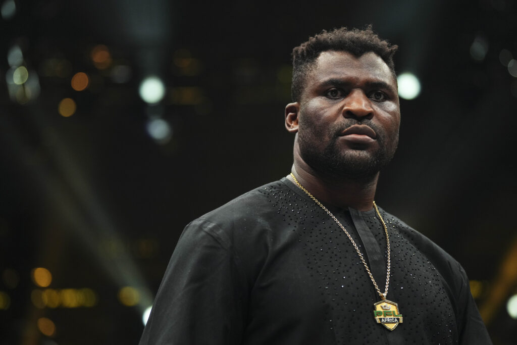 Francis Ngannou looks on during the PFL 2024 Playoffs