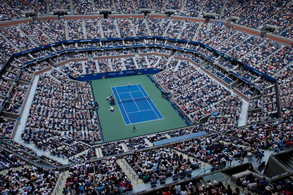Arthur Ashe Stadium during the US Open clash between Jannik Sinner and Christopher O'Connell
