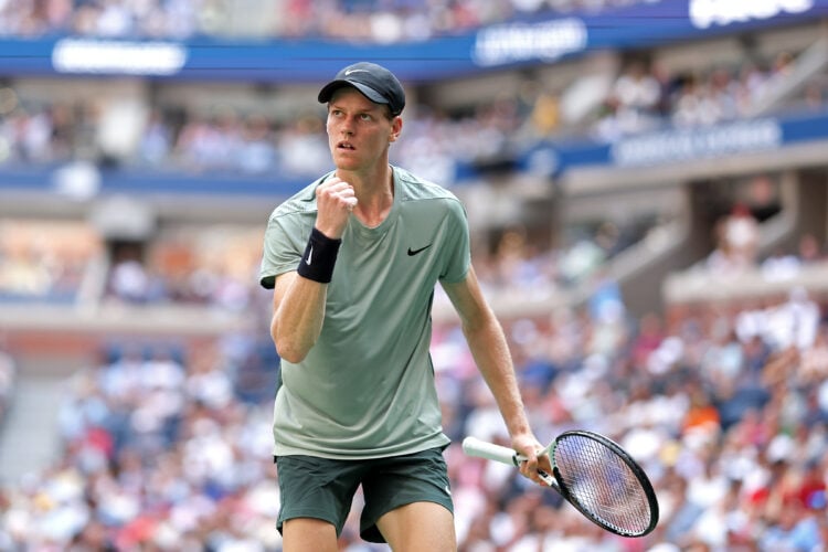 Jannik Sinner playing MacKenzie McDonald at the 2024 US Open