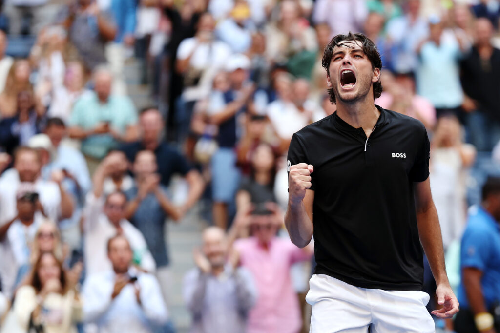 Taylor Fritz celebrating a point at the 2024 US Open