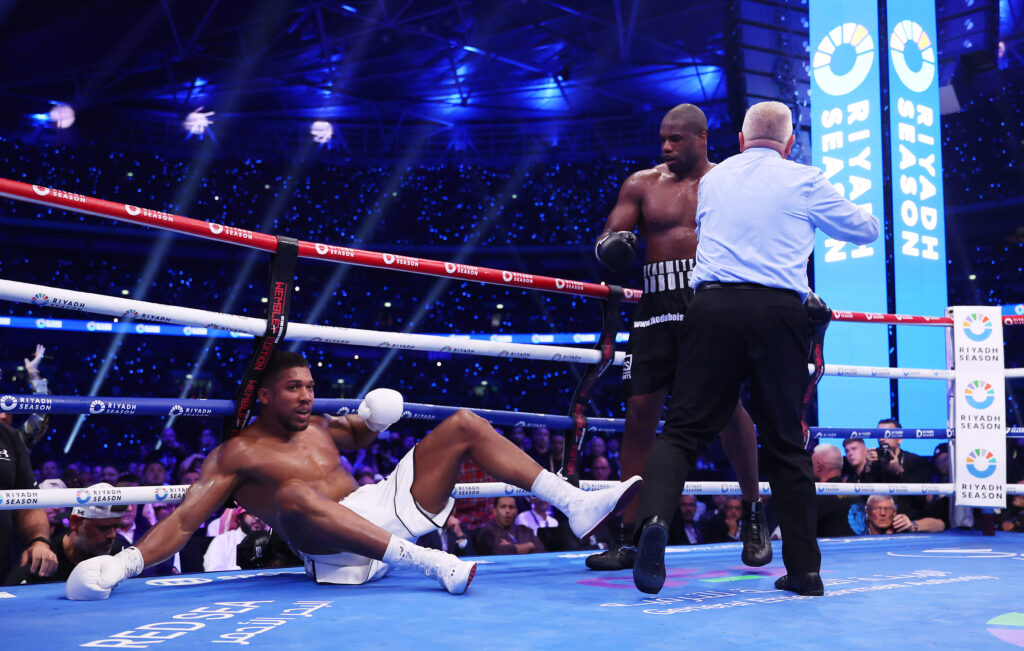 Daniel Dubois knocks down Anthony Joshua
