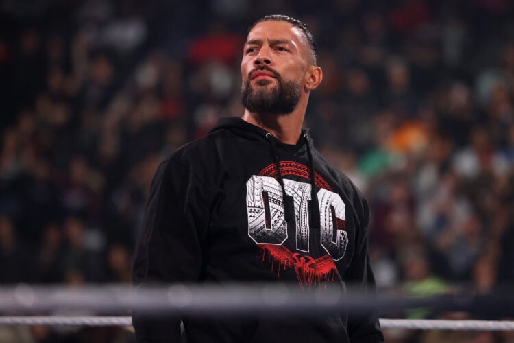 Roman Reigns appearing on WWE SmackDown in New York City in 2024