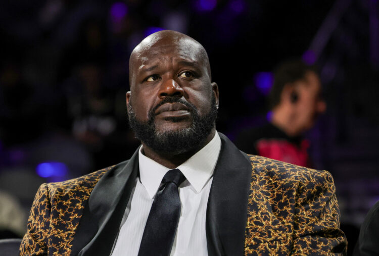 Shaquille O'Neal attends a semifinal game of the Emirates NBA Cup