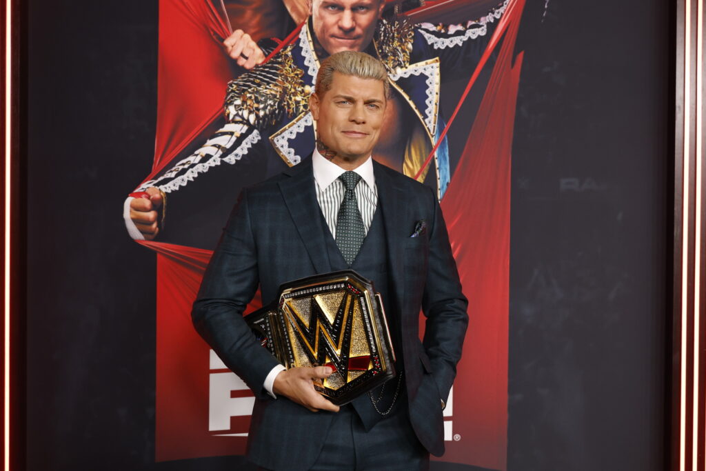 Cody Rhodes appearing at WWE Raw's Netflix debut red carpet in Janaury 2025