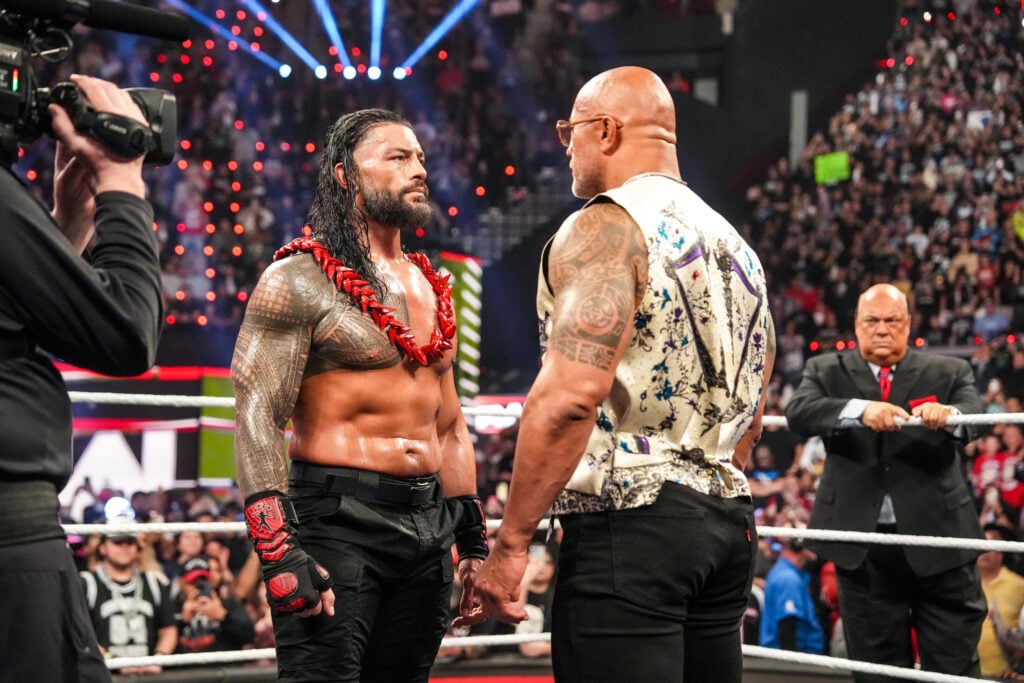 Roman Reigns and The Rock on WWE Raw's Netflix debut
