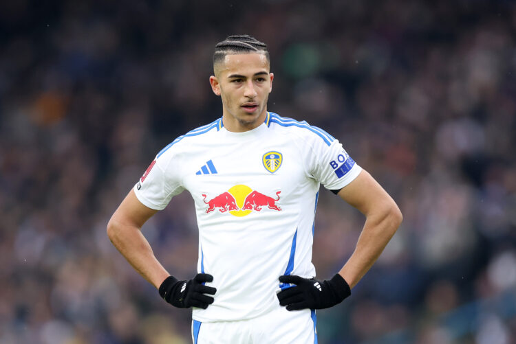 Mateo Joseph looks on during a Leeds United match