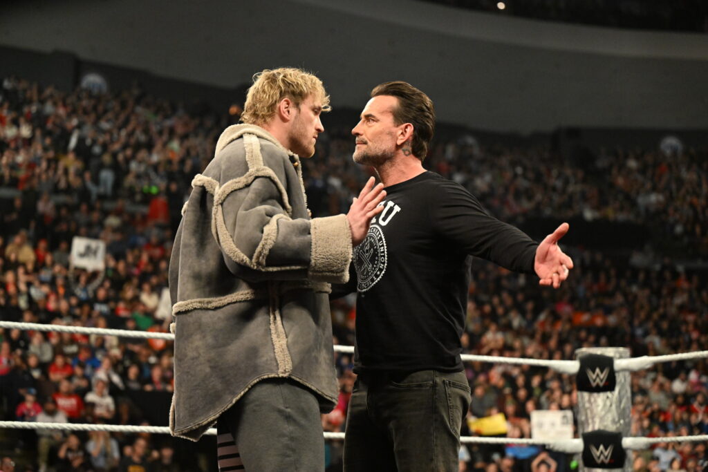 Logan Paul and CM Punk face to face on WWE Monday Night RAW