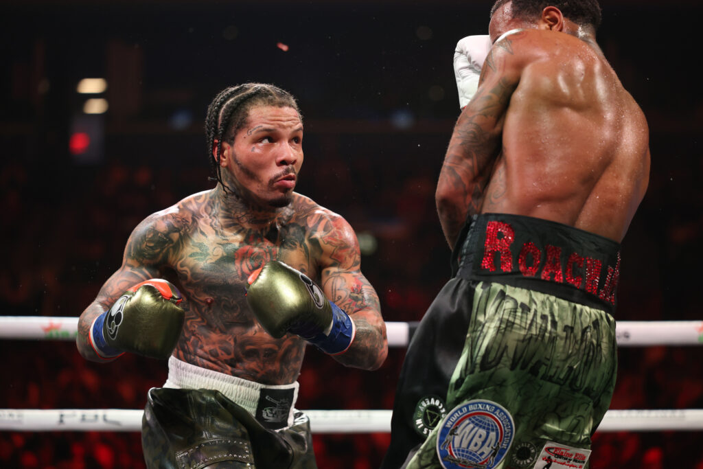 Gervonta Davis looks on at Lamont Roach