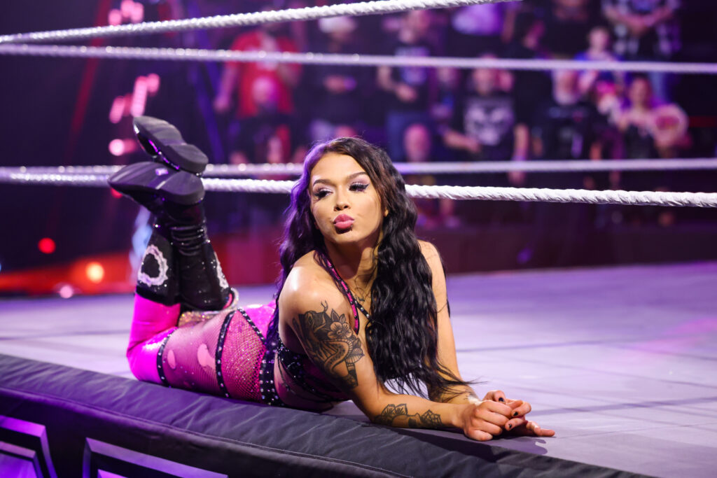Cora Jade making her entrance on WWE NXT