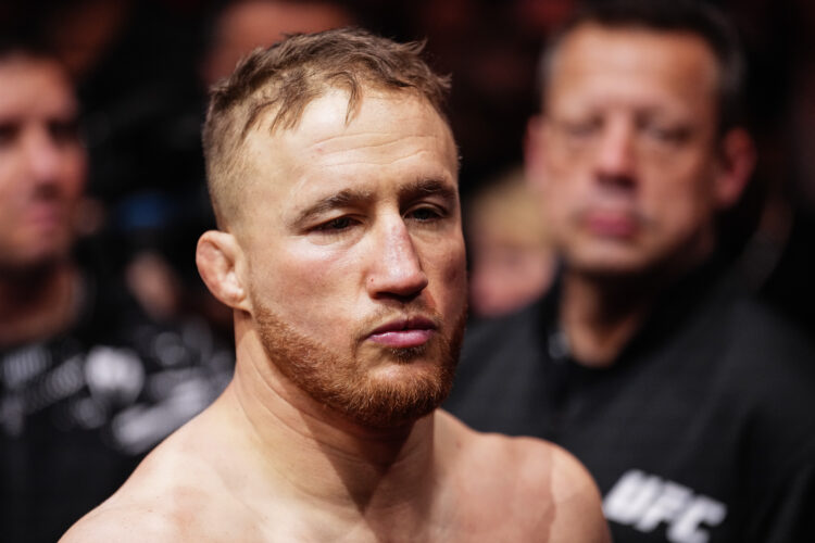 Justin Gaethje enters the Octagon ahead of his UFC 313 lightweight fight with Rafael Fiziev