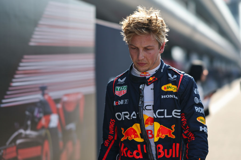 Liam Lawson of New Zealand and Oracle Red Bull Racing is disappointed