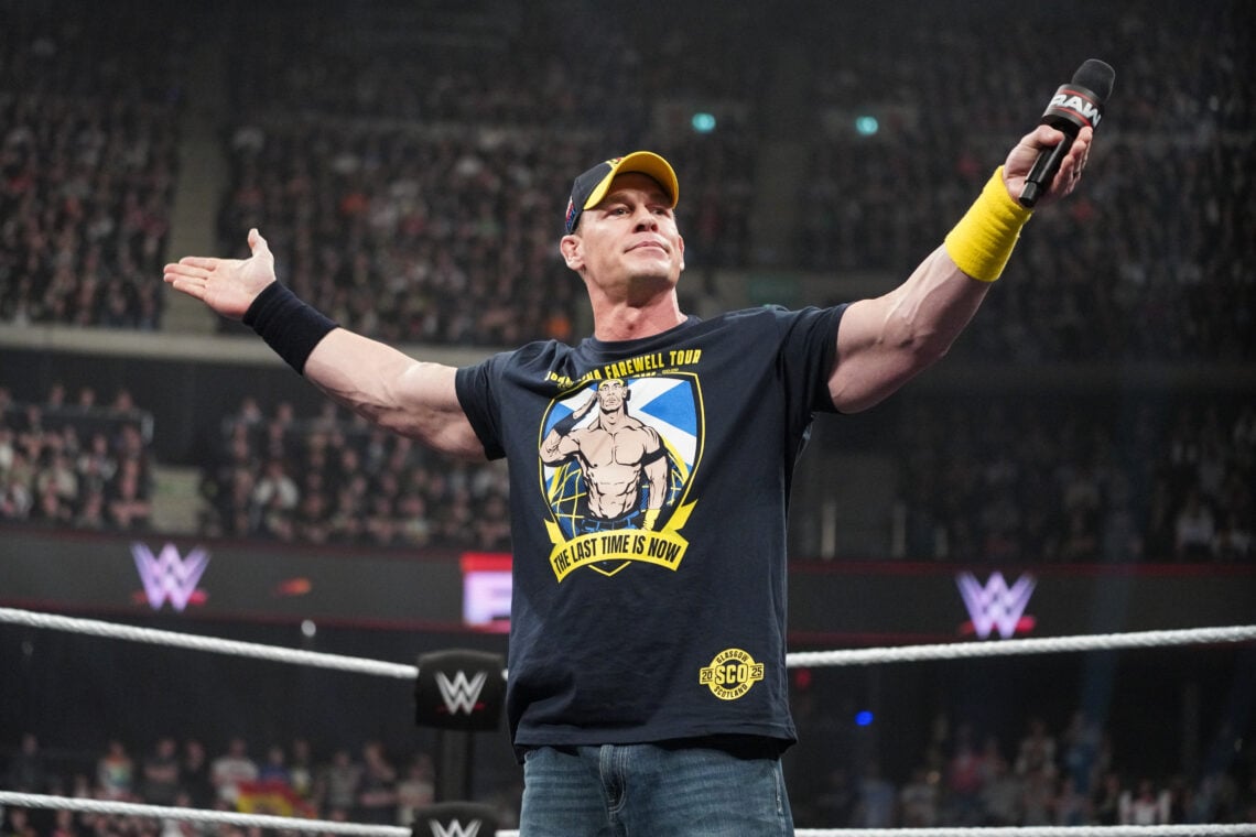 John Cena appearing on WWE's Monday Night RAW in Glasgow, Scotland