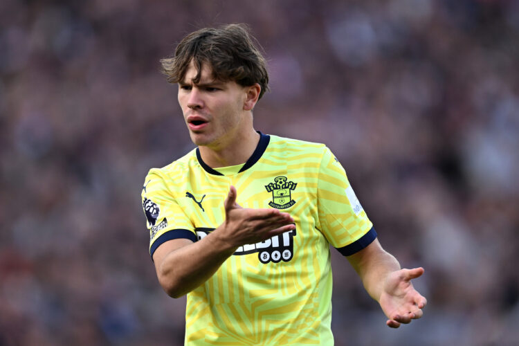 Tyler Dibling reacts during West Ham United FC v Southampton FC