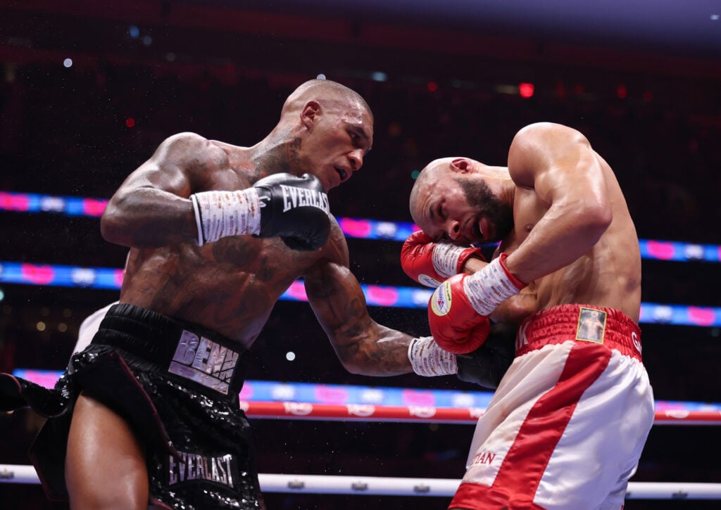 Chris Eubank Jr and Conor Benn exchange