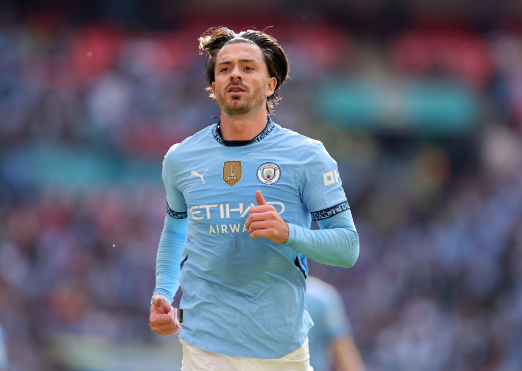 Jack Grealish of Manchester City during the Emirates FA Cup Semi Final match between Nottingham Forest and Manchester City at Wembley Stadium
