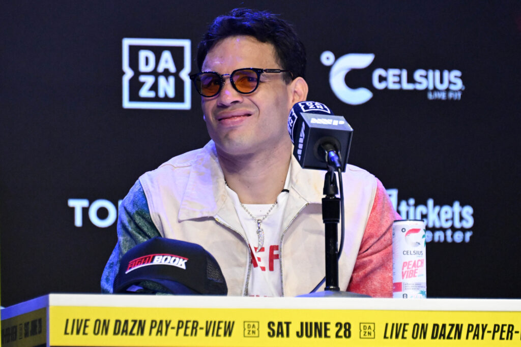 Julio Cesar Chavez Jr looks confused during his pre-fight press conference