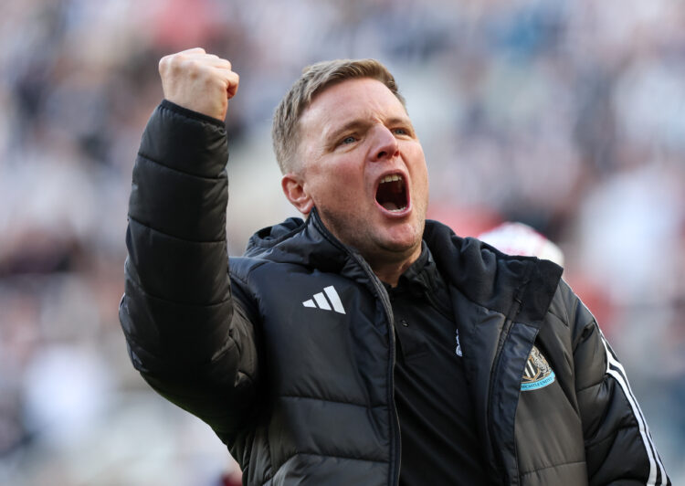 Newcastle United manager Eddie Howe celebrates after the Premier League match