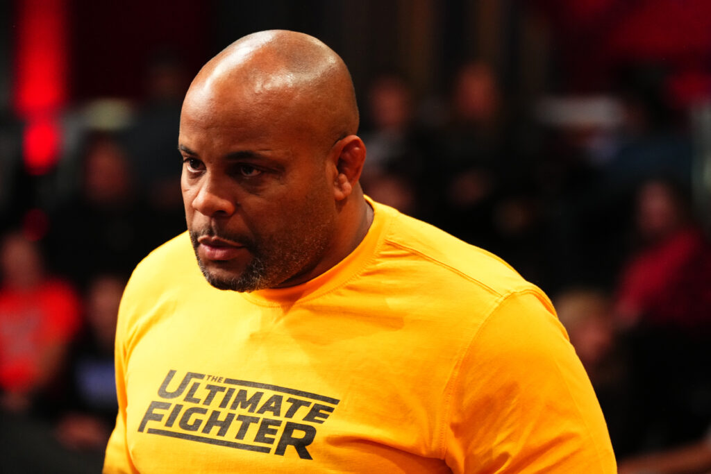 Daniel Cormier coaches his team during filming of The Ultimate Fighter 33