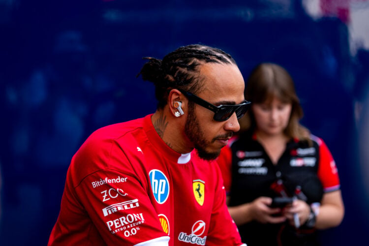 Scuderia Ferrari HP F1 Team's english driver Lewis Hamilton