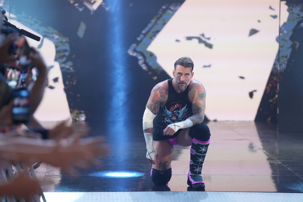 CM Punk entering the arena in Oklahoma on Monday Night RAW