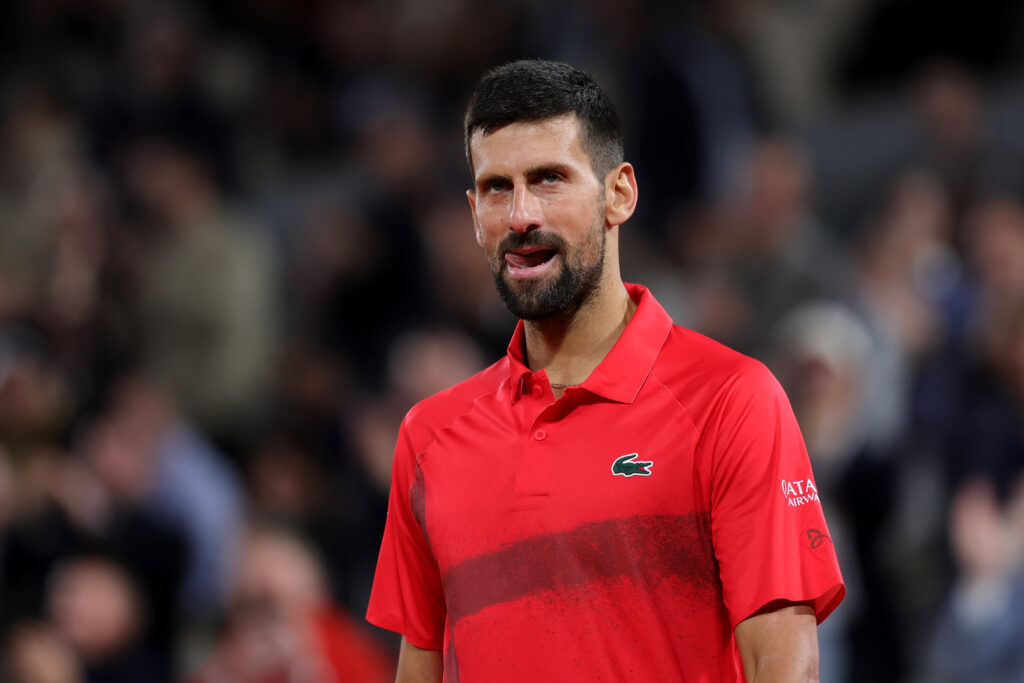 Novak Djokovic at the 2025 French Open