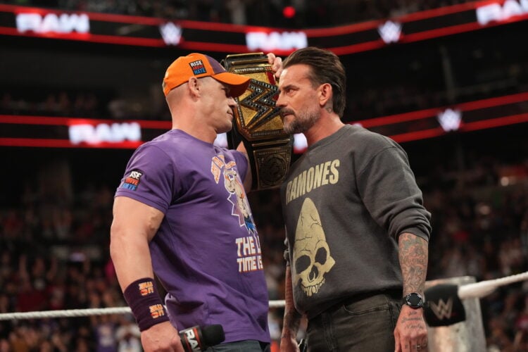 John Cena and CM Punk face to face on WWE Monday Night RAW